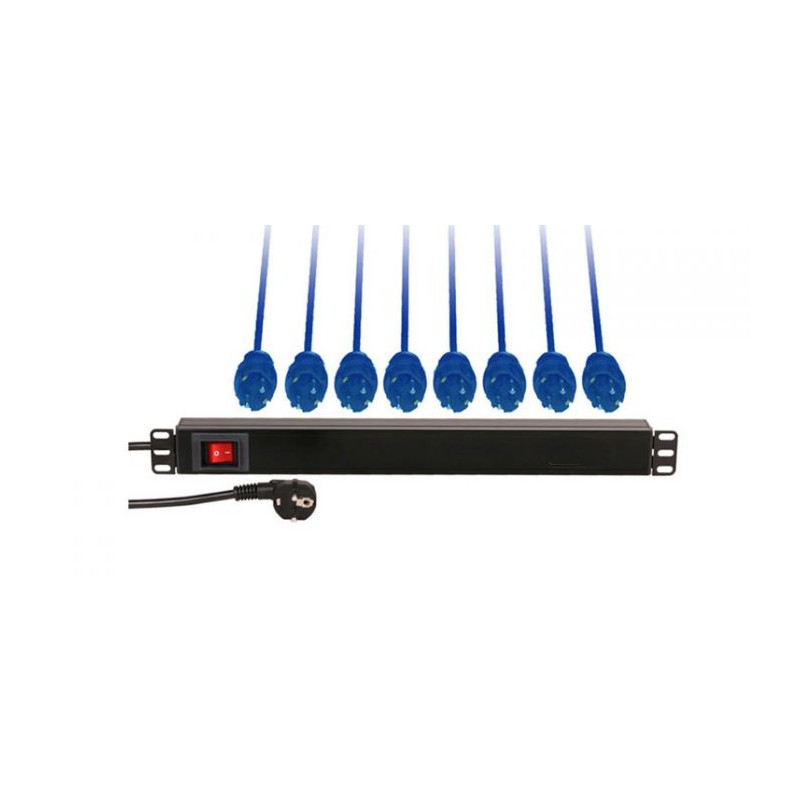 Bloc secteur rackable 1U 8 prises 16A