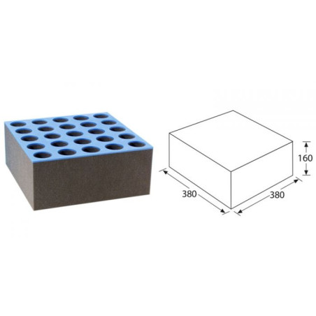 Bloc de mousse souple usiné pour 25 micros