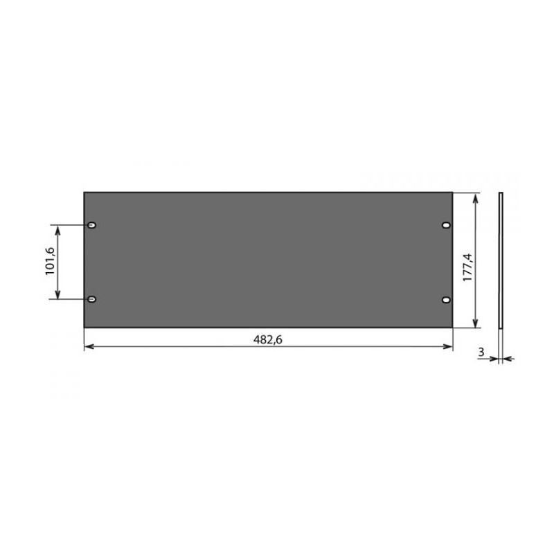 Panneau 19 pouces plat en aluminium 4U