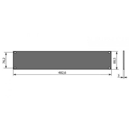 Panneau 19 pouces plat en aluminium 2U