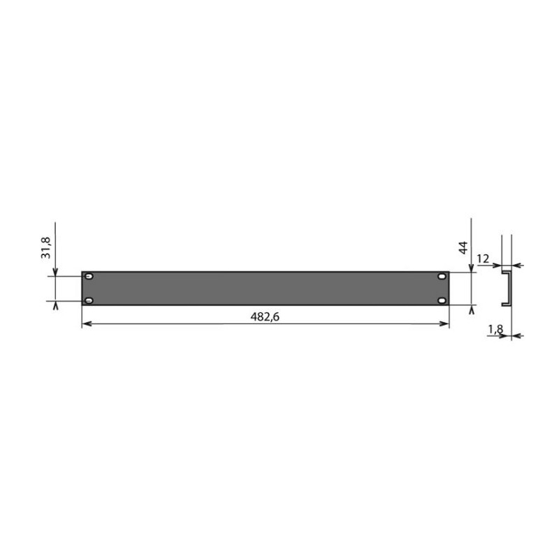 Panneau rackable en U en aluminium 1U
