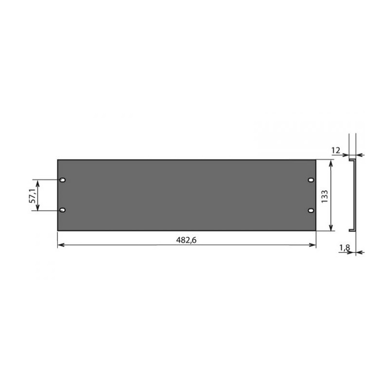 Panneau rackable en U en aluminium 3U