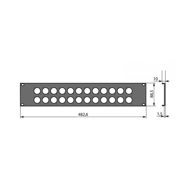 Panneau rackable 2U pour 24 XLR