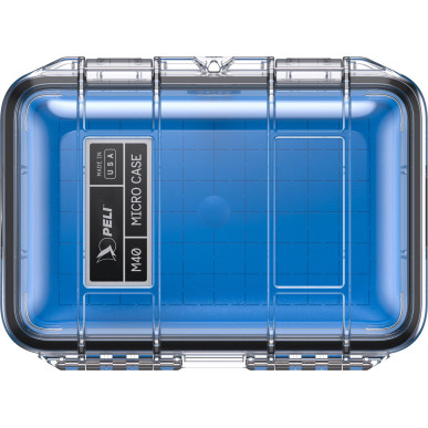Microcase M40 coque transparente, liner bleu