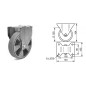 Roulette fixe diamètre 125mm Polyuréthane