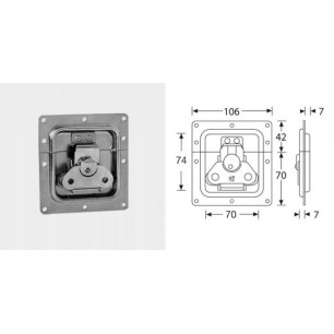 Fermeture papillon encastrée cuvette 7mm