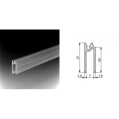 Profilé d'emboîtement hybride 7mm avec gorge pour joint (le mètre)