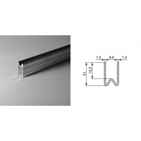 Profilé d'emboîtement femelle 9.5mm (le mètre)