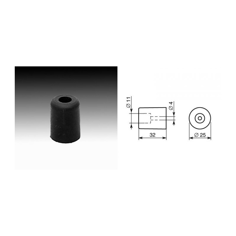 Pied caoutchouc 25 x 32 mm