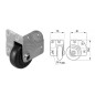 Roulette pour fixation d'angle interne diamètre 75mm Roulette pour fixation d'angle interne diamètre 75mm