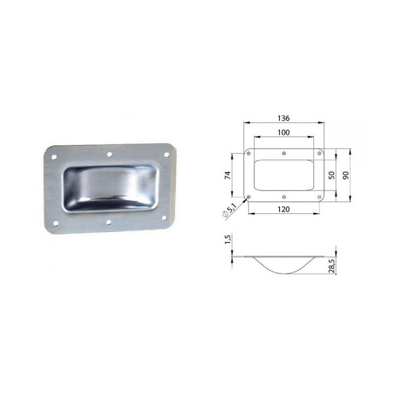 Cuvette estampée pour roulettes Cuvette estampée pour roulettes