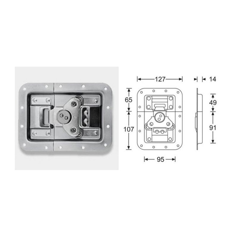 Fermeture papillon encastrée cuvette 14mm Fermeture papillon encastrée cuvette 14mm