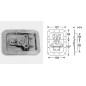 Fermeture papillon encastrée cadenassable cuvette 14mm