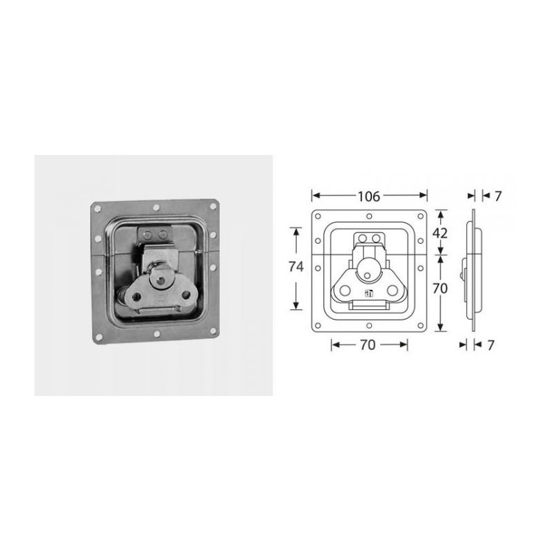 Fermeture papillon encastrée cuvette 7mm