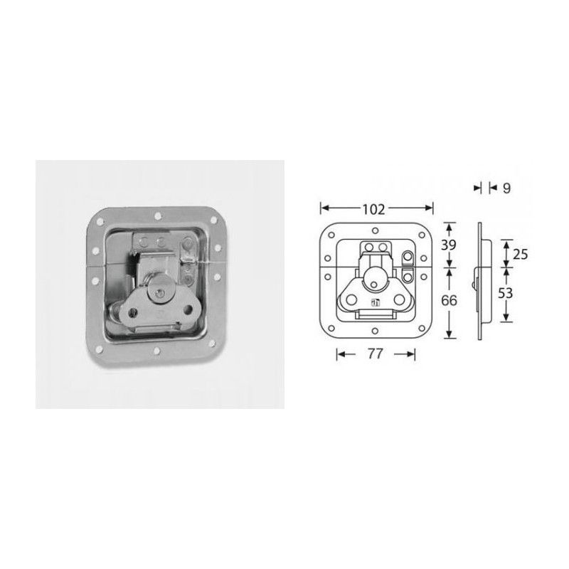 Fermeture papillon encastrée cuvette 9mm