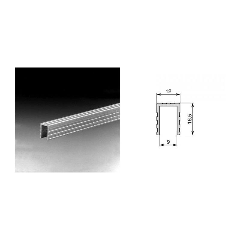 Profilé "sommet de cloison" 9mm (le mètre) Profilé "sommet de cloison" 9mm (le mètre)
