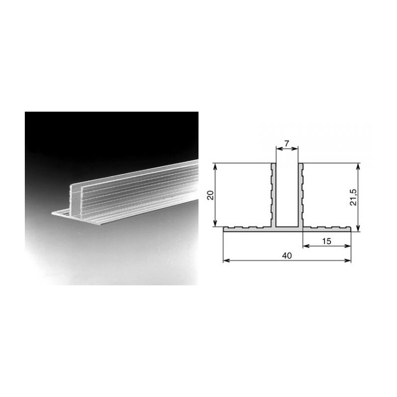 Profilé "embase de cloison" 7mm (le mètre) Profilé "embase de cloison" 7mm (le mètre)
