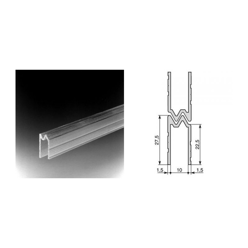 Profilé d'emboîtement hybride 10mm (le mètre) Profilé d'emboîtement hybride 10mm (le mètre)