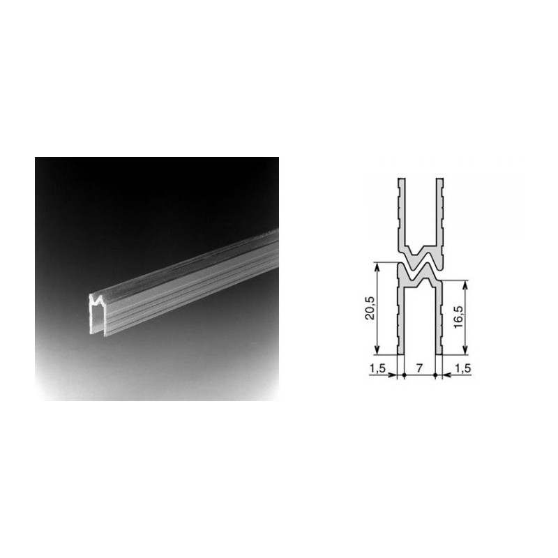 Profilé d'emboîtement hybride 7mm (le mètre) Profilé d'emboîtement hybride 7mm (le mètre)