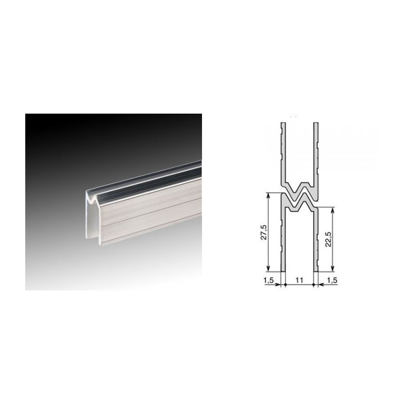 Profilé d'emboîtement hybride 11mm (le mètre) Profilé d'emboîtement hybride 11mm (le mètre)