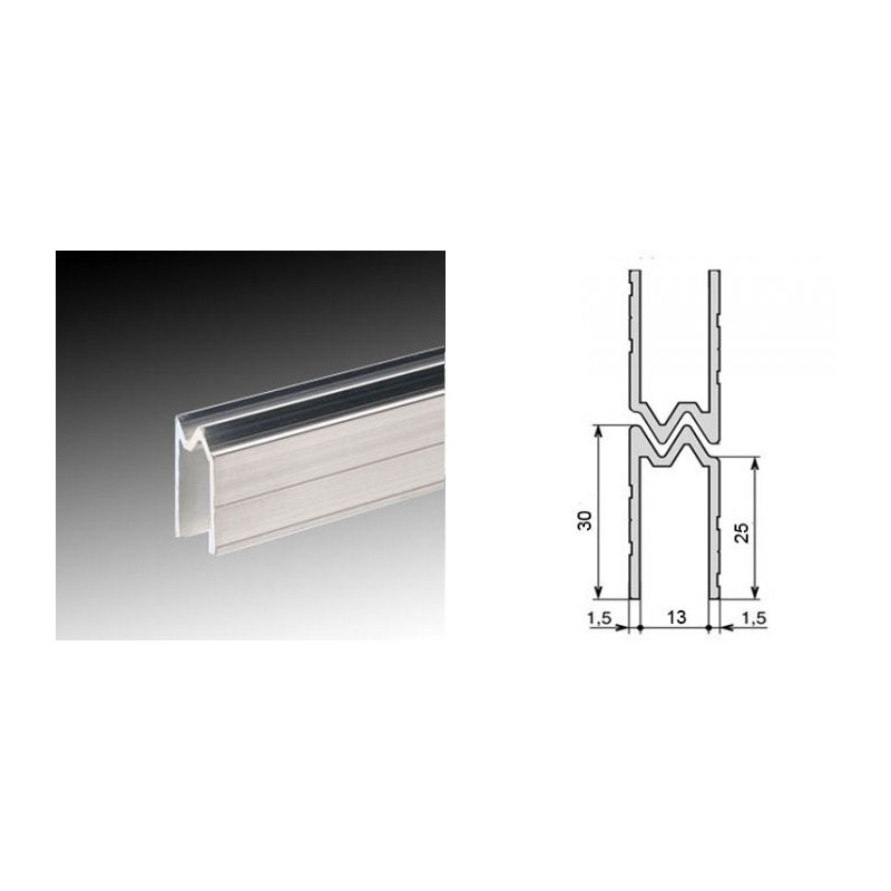 Profilé d'emboîtement hybride 13mm (le mètre) Profilé d'emboîtement hybride 13mm (le mètre)