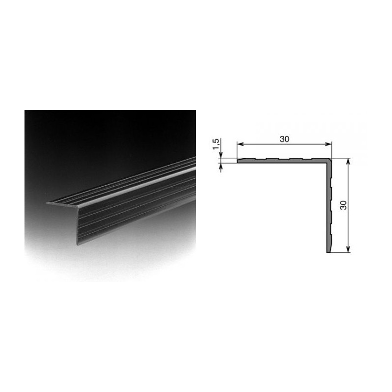 Cornière d'angle en plastique 30 x 30 mm (le mètre) Cornière d'angle en plastique 30 x 30 mm (le mètre)