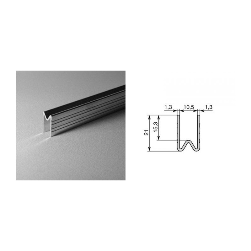 Profilé d'emboîtement femelle 10.5mm (le mètre) Profilé d'emboîtement femelle 10.5mm (le mètre)