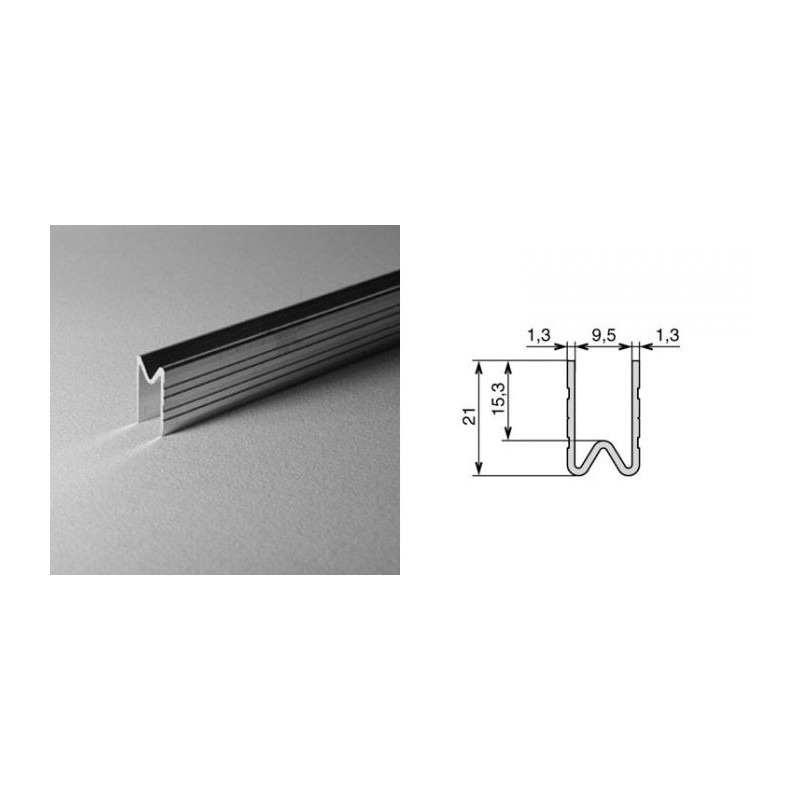 Profilé d'emboîtement femelle 9.5mm (le mètre) Profilé d'emboîtement femelle 9.5mm (le mètre)
