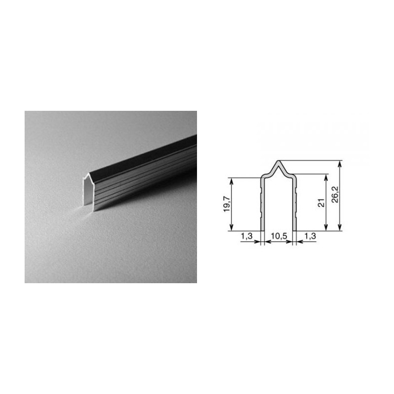 Profilé d'emboîtement mâle 10.5mm (le mètre) Profilé d'emboîtement mâle 10.5mm (le mètre)