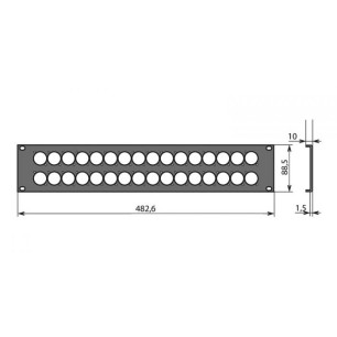 Panneau rackable 2U pour 32 XLR