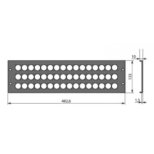 Panneau rackable 3U pour 48 XLR
