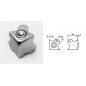 Coin plat 48mm avec pied femelle Coin plat 48mm avec pied femelle