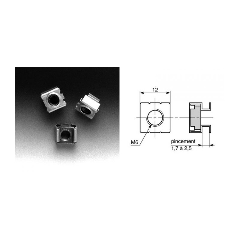 Ecrou-cage M6 pour 4202 et 4203 (sachet de cent)
