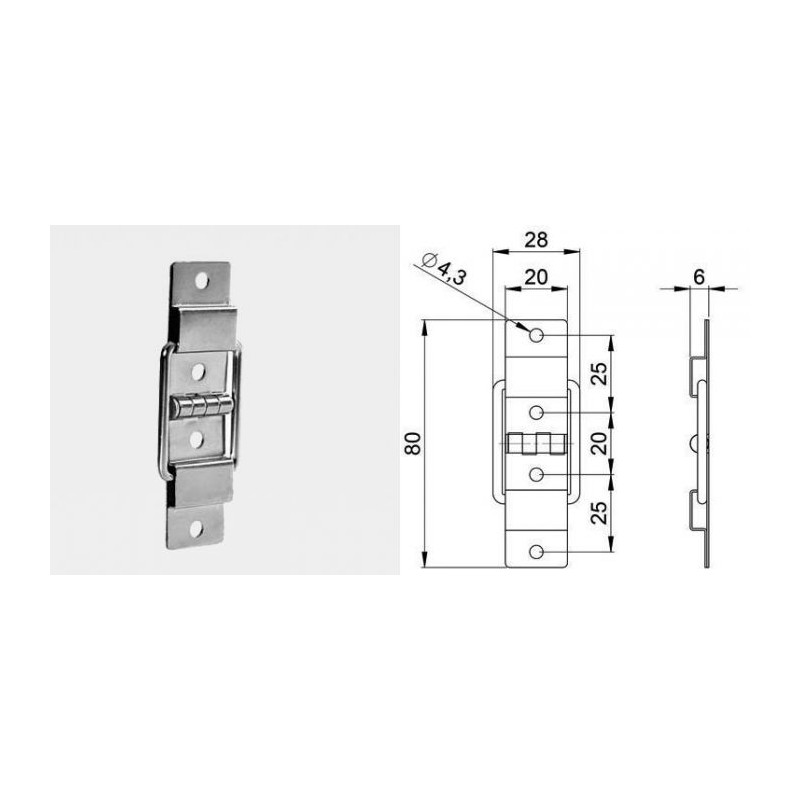 Charnière stop avec arrêt à 95°