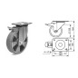 Roulette pivotante à frein diamètre 125mm