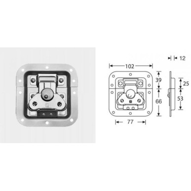 Fermeture papillon encastrée 12mm