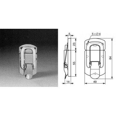 Fermeture grenouillère avec ergot