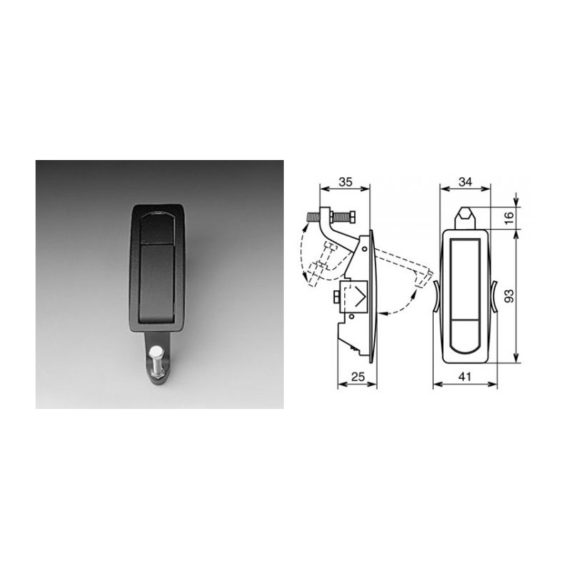 Fermeture encastrée à levier Fermeture encastrée à levier