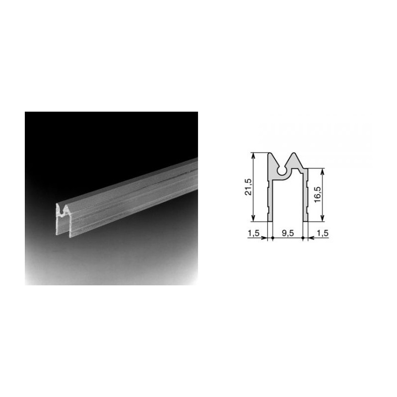 Profilé d'emboîtement hybride 9.5mm (le mètre) Profilé d'emboîtement hybride 9.5mm (le mètre)