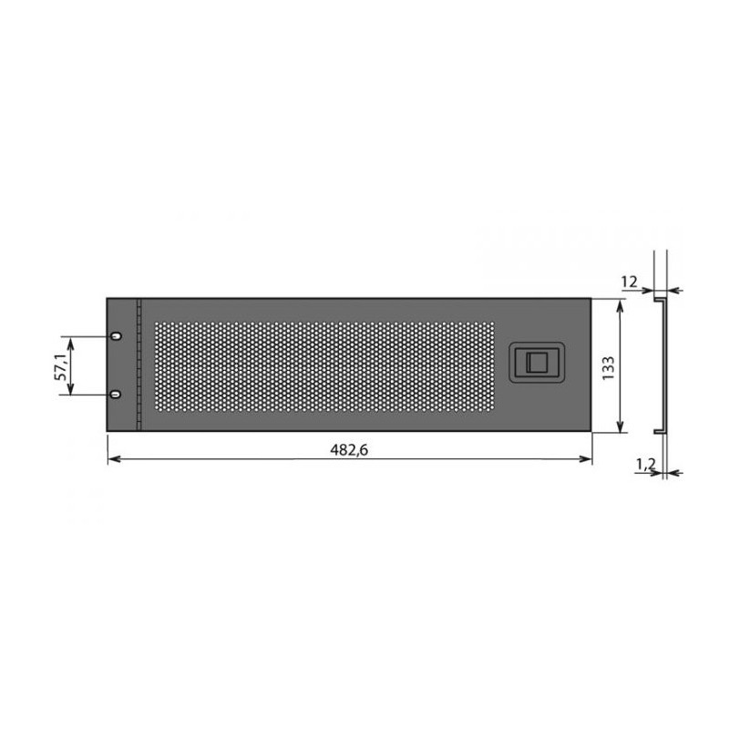 Panneau 19 pouces porte perforée 3U