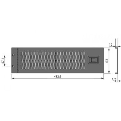 Panneau 19 pouces porte perforée 3U