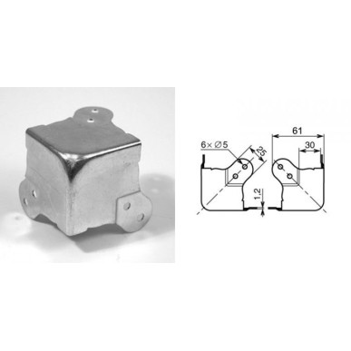 Coin plat 61mm passage 30 x 30 mm