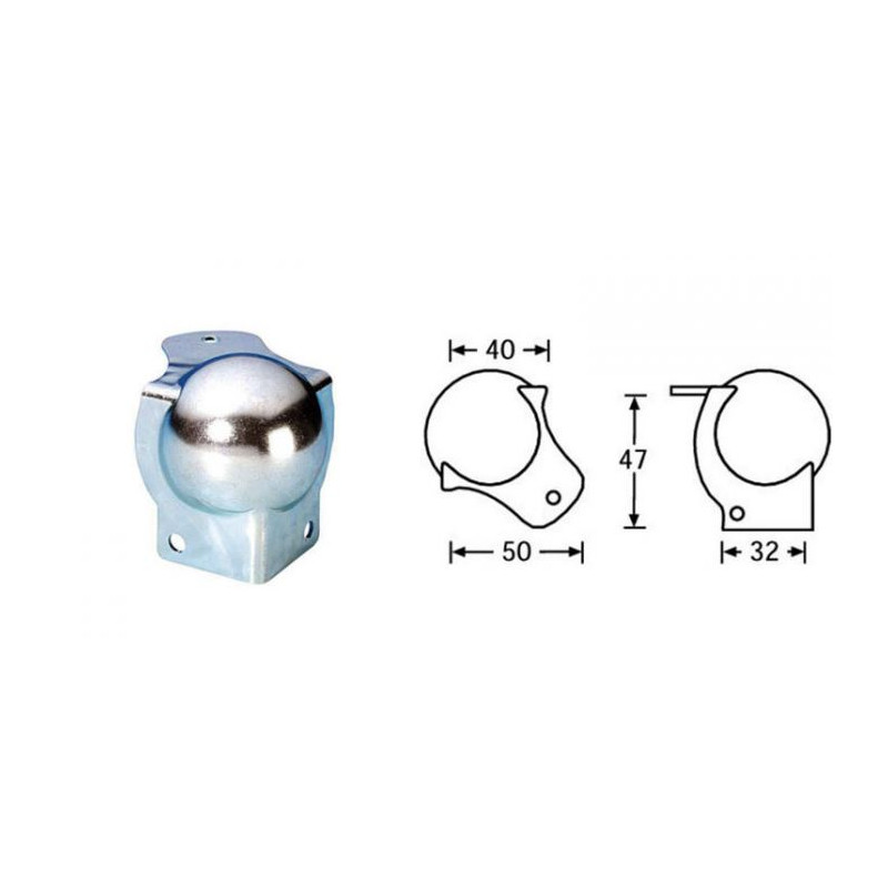 Coin à boule-renfort renfort 47mm Coin à boule-renfort renfort 47mm