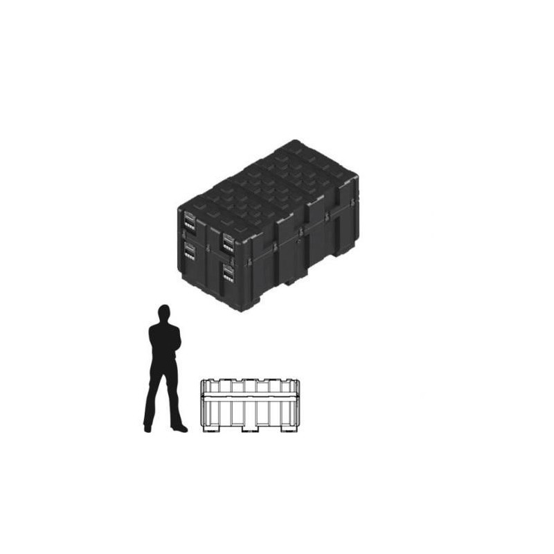 Amazon Case 1270 x 660 x 612 (Int. mm), Noire, couvercle amovible