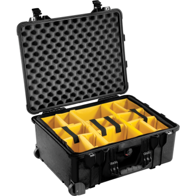 Valise Peli™ 1560 avec kit de cloisons Velcro, noire
