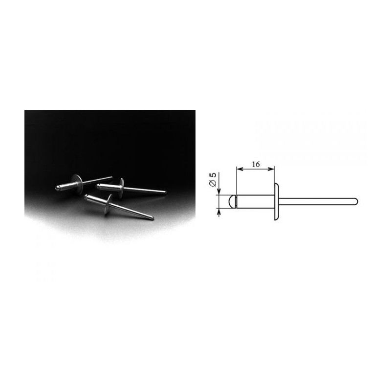 Rivet à tête large 5 x 16 mm (sachet de cent)