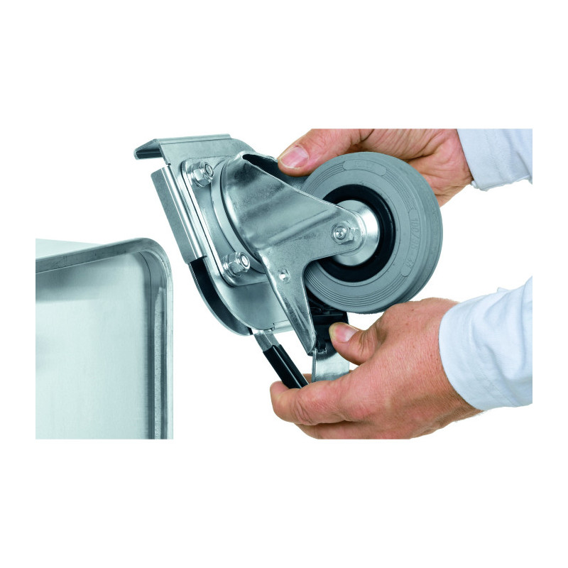 Paire roulettes amovibles à clipser pour caisses 550 x 350 mm (Int.)