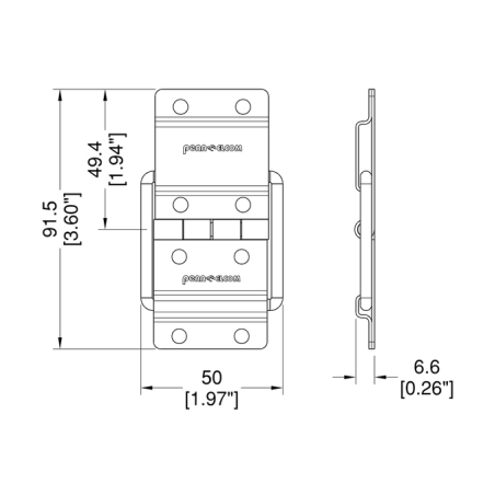 Charnière Stop avec plaque arrière noire