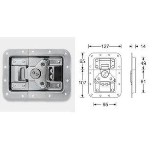 Fermeture papillon encastrée cuvette 14mm