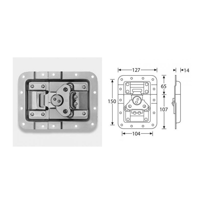 Fermeture papillon encastrée avec découpe profilé d'emboitement